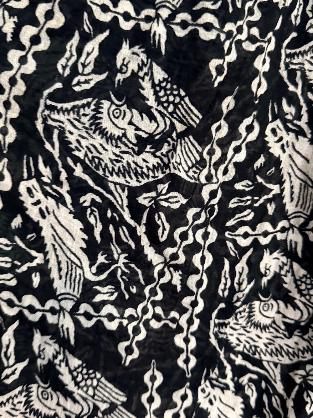 Women’s Black & White Printed Maxi Skirt - Picture 3 of 5